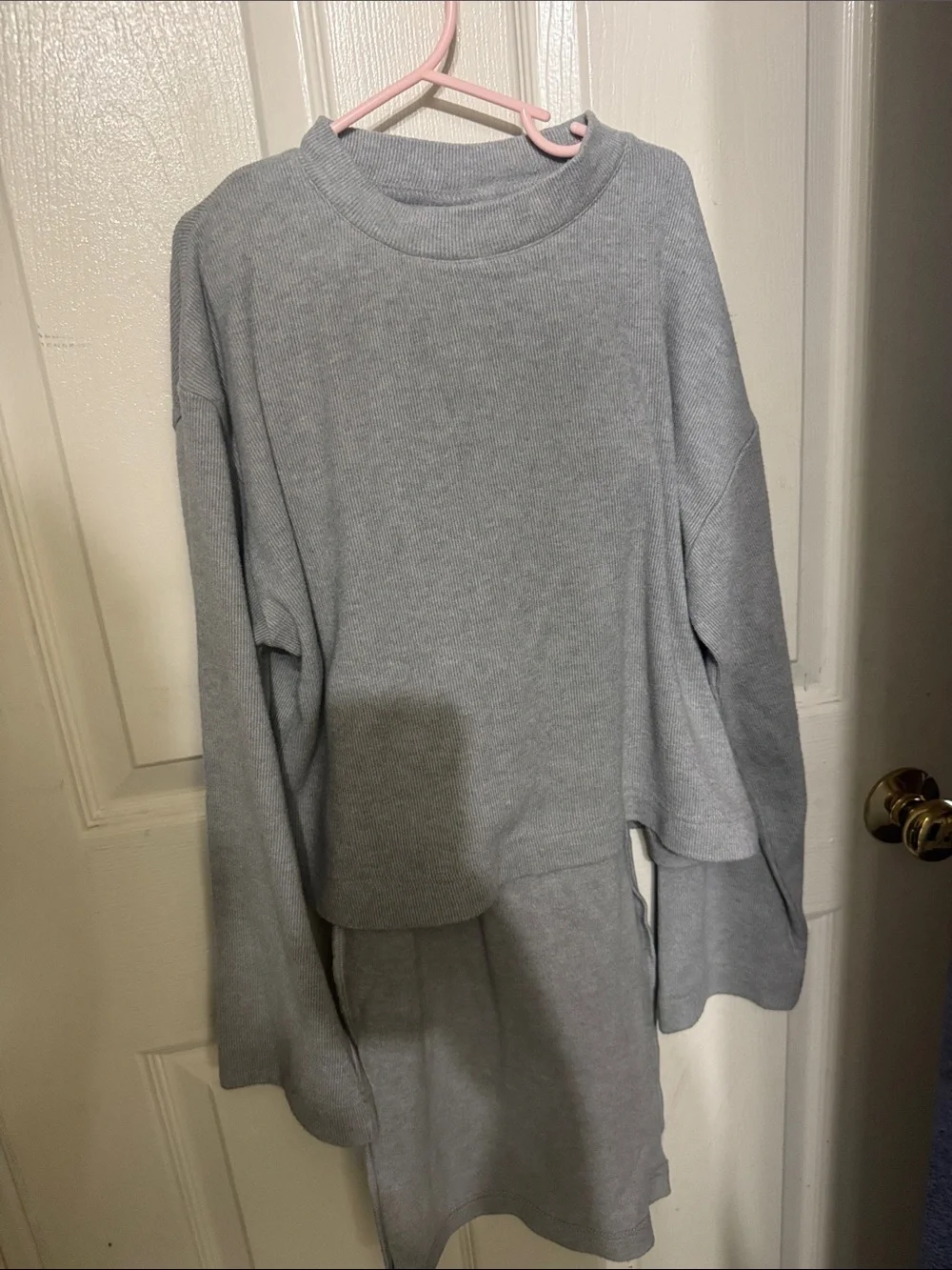 Zara Kids Matching Crewneck Set in Light Gray